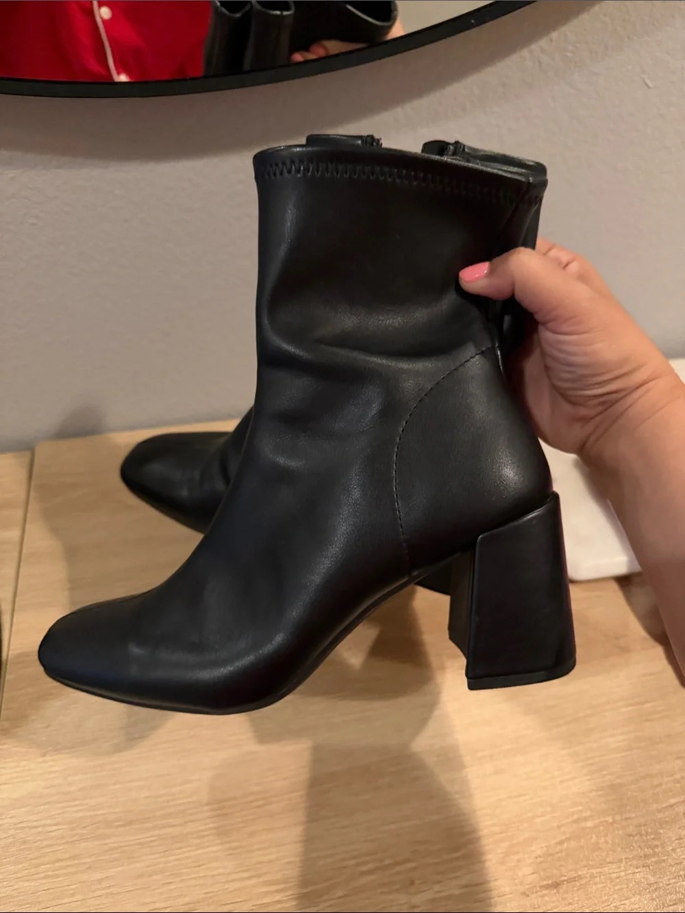 a new day Black Square-Toe Ankle Booties